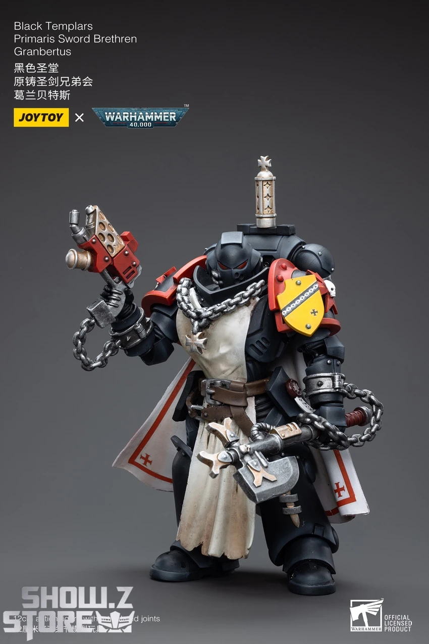 JoyToy Source 1/18 Warhammer 40K Black Templars Primaris Sword Brethren Granbertus 7 JoyToy Source 1/18 Warhammer 40K Black Templars Primaris Sword Brethren Granbertus - Image 7
