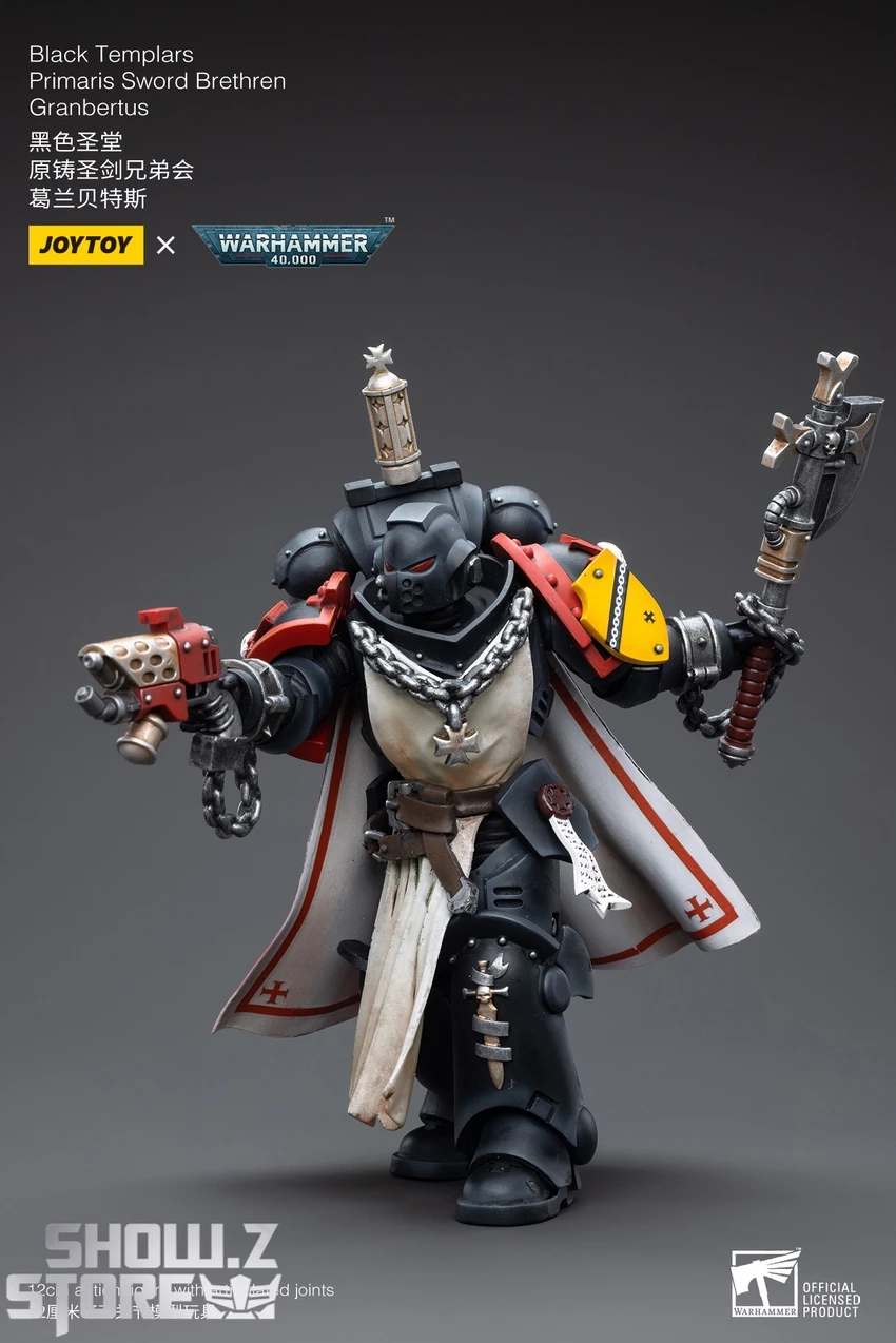 JoyToy Source 1/18 Warhammer 40K Black Templars Primaris Sword Brethren Granbertus 5 JoyToy Source 1/18 Warhammer 40K Black Templars Primaris Sword Brethren Granbertus - Image 5