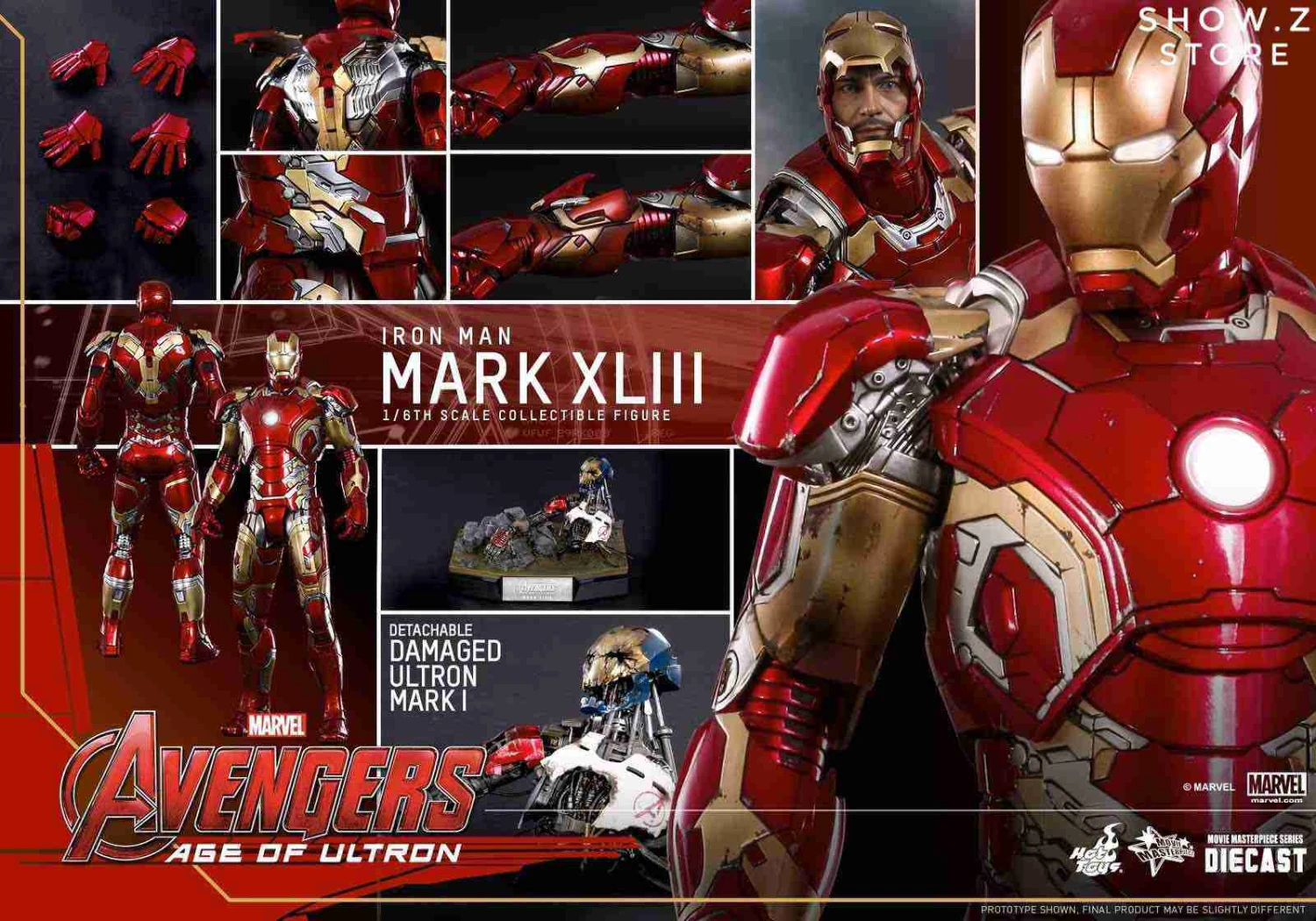 Hot Toys HT 1/6 Iron Man Mark XLIII MK43 MMS278D09 Avengers: Age Of Ultron Collectible Figure 3 Hot Toys HT 1/6 Iron Man Mark XLIII MK43 MMS278D09 Avengers: Age Of Ultron Collectible Figure - Image 3